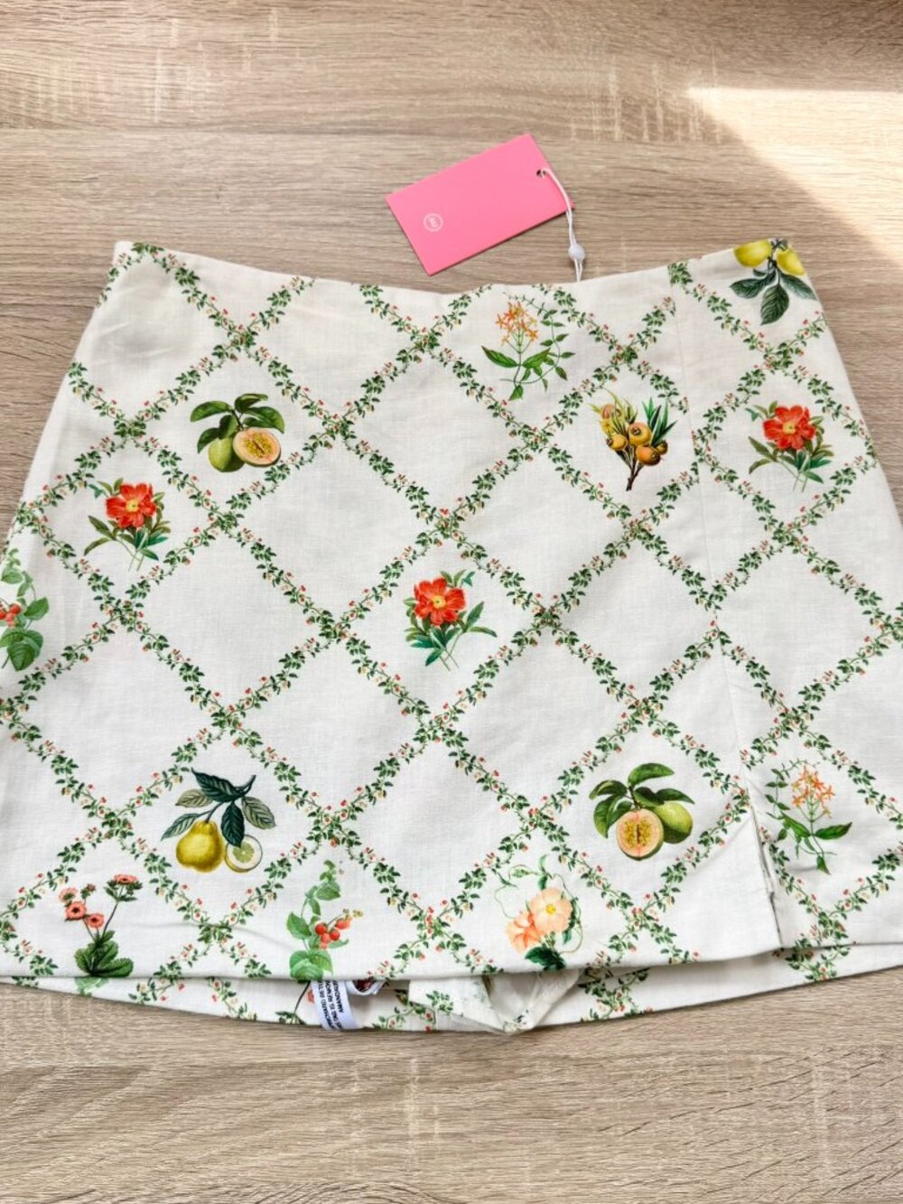 NWT Amanda Uprichard Dale Mini Skort Trellis Print